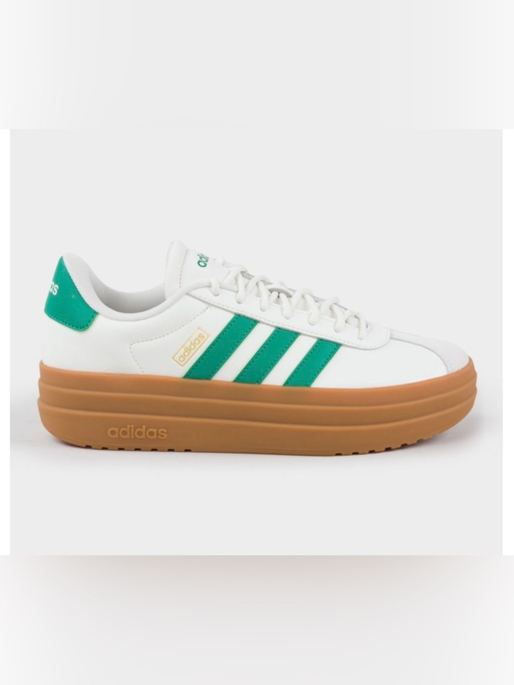 ADIDAS VL Court Bold Womens Platform Shoes white/green Size 7.5